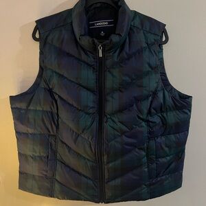 Lands' End Blue and Black Puffer Vest